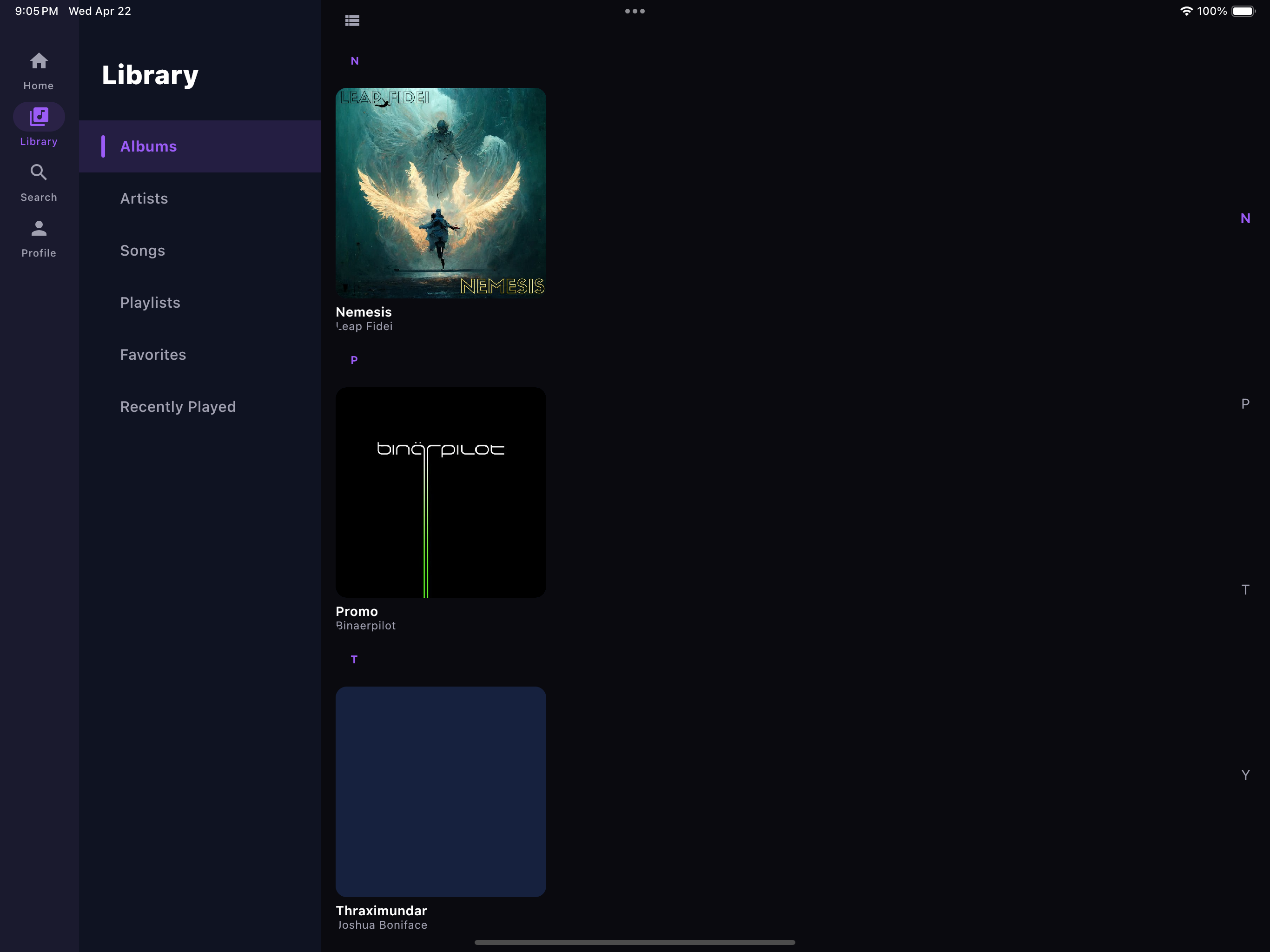JellyWave library on iPad